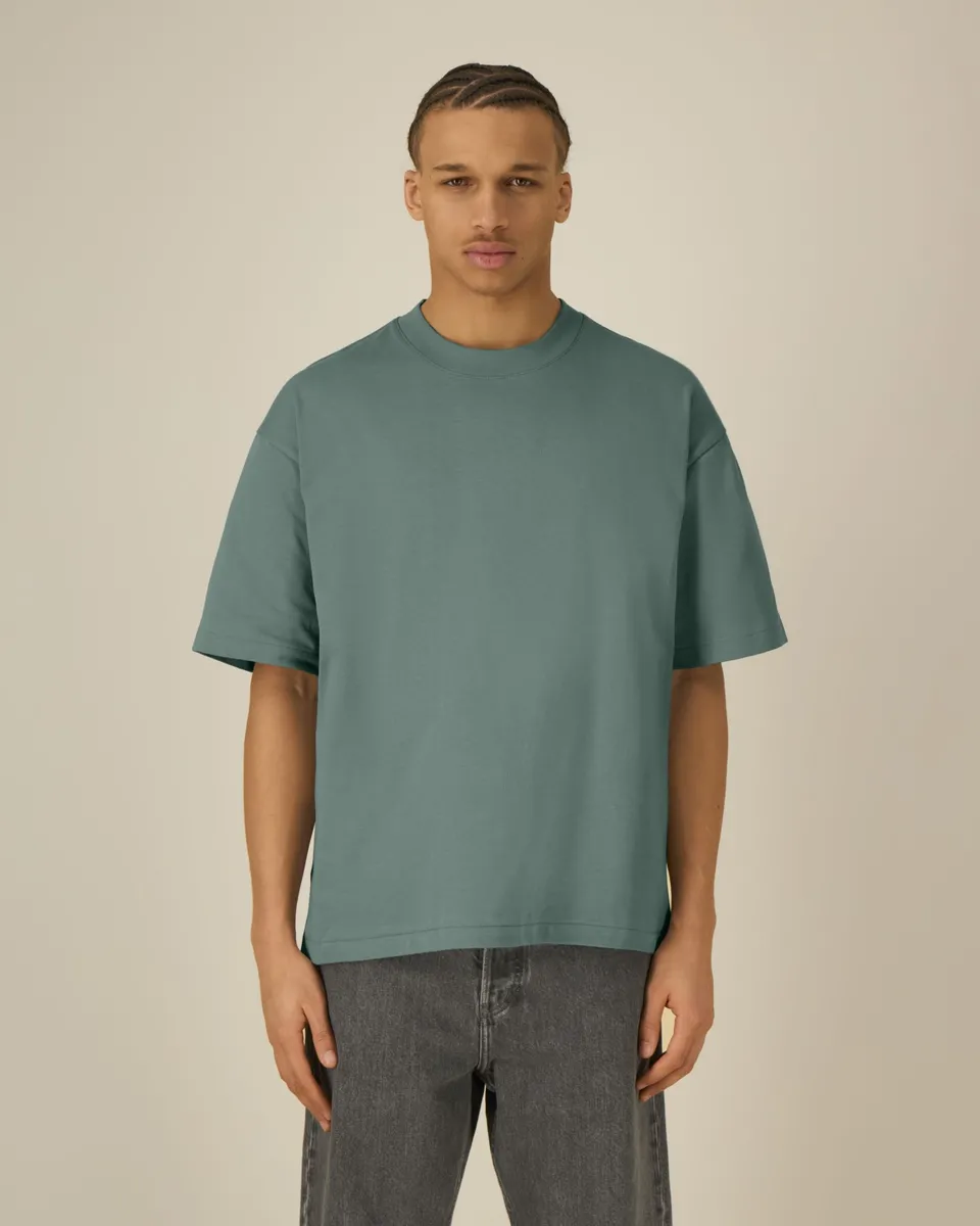 Asher – Streetwear-inspired zwaar T-shirt met een boxy cut – Green Bay