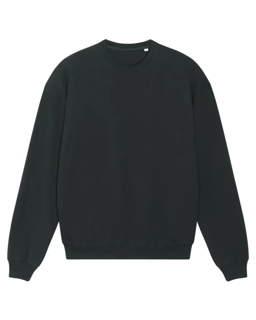 Ledger Dry – Het unisex boxy crewneck sweatshirt met dry handfeel – Black