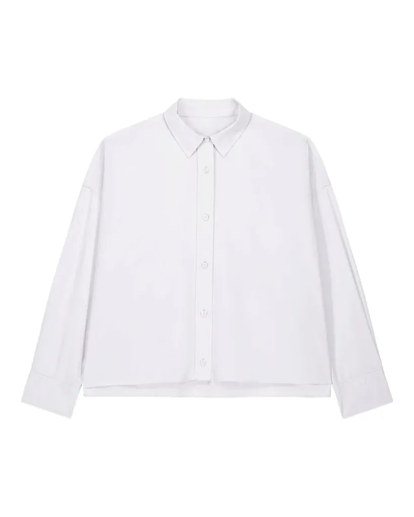 Stella Harper – Oversized poplin overhemd met een vrouwelijk silhouet – White
