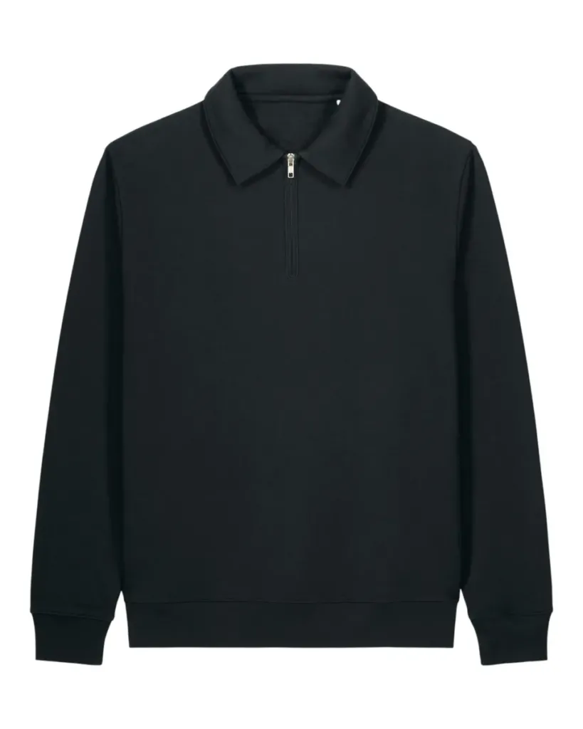 Proper – Rits polo sweatshirt met een refined, modern look – Black