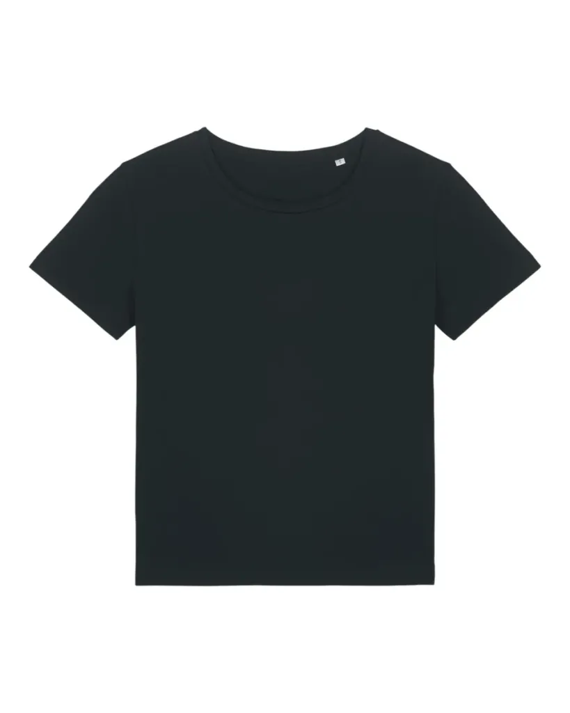 Stella Serena – Lichtgewicht hoogwaardig scoop-neck T-shirt voor her – Black