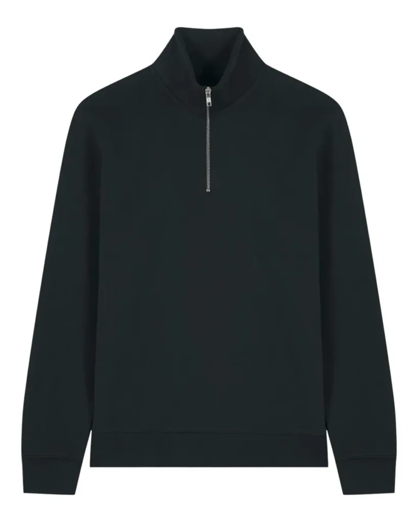 Trucker 2.0 – Quarter-rits sweatshirt in een zacht material blend – Black