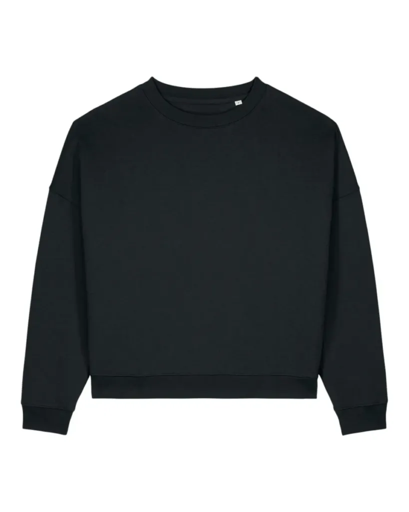 Stella Lianna – Katoen-TENCEL™ Modal crewneck sweatshirt met een relaxed silhouet – Black