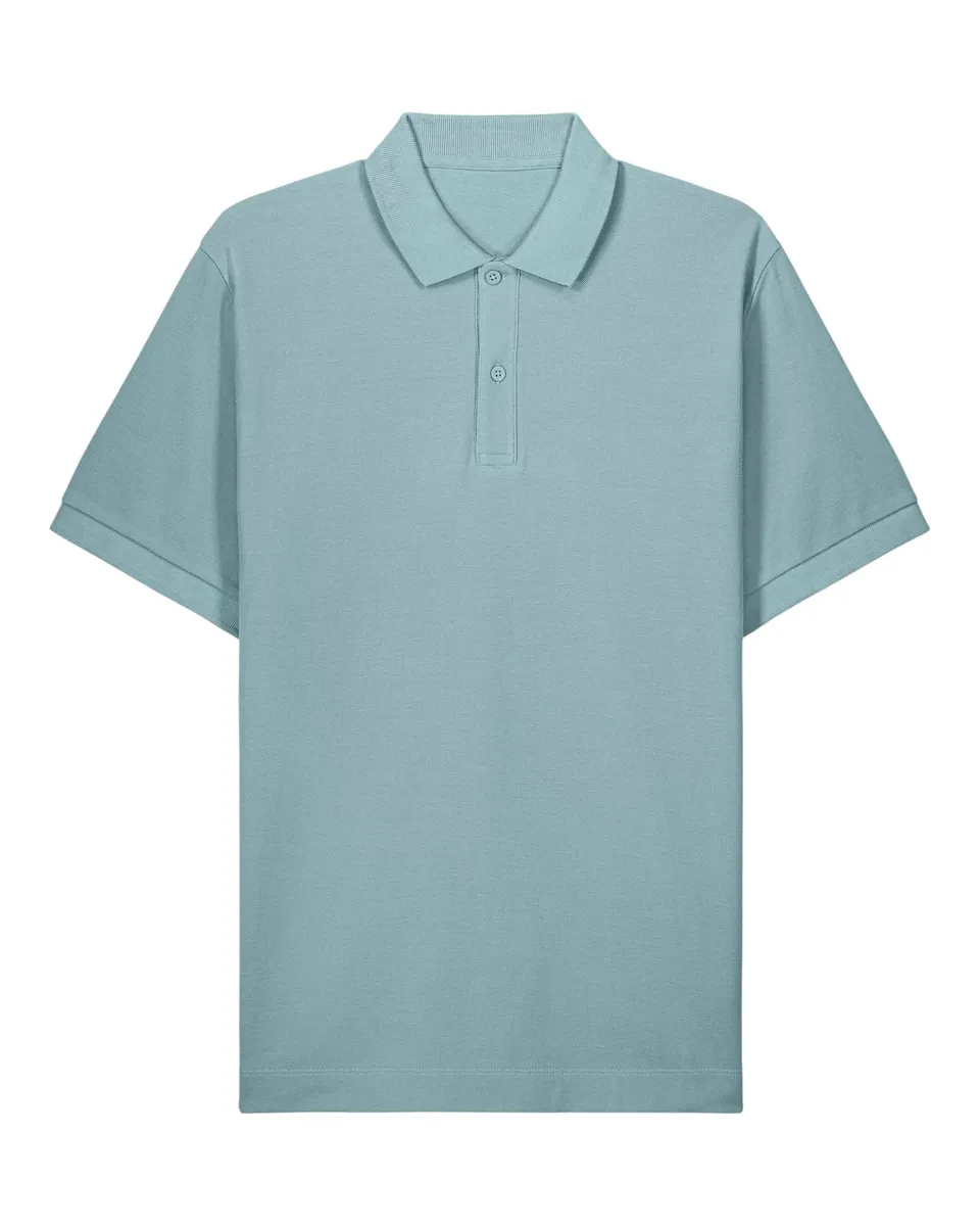 Prepster 2.0 – Dagelijks unisex polo met refined details – Pebble Blue