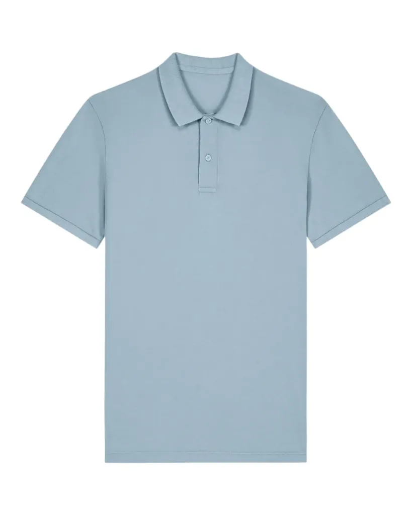 Coaster Vintage – Garment-dyed polo met een sleek unisex silhouet – G. Dyed Blue Stone