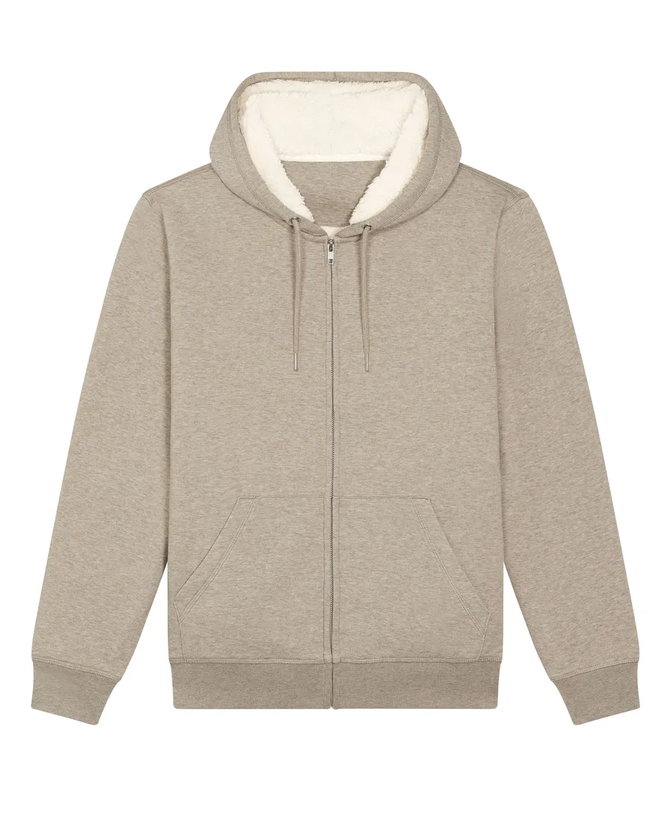 Hygger Sherpa – Sherpa-lined rits hoodie met cosy comfort – Heather Sand