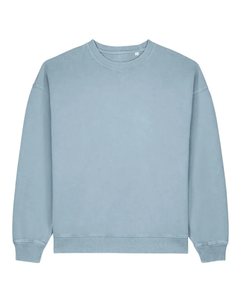 Radder 2.0 Vintage – Garment-dyed crewneck sweatshirt met an on-trend silhouet – G. Dyed Blue Stone