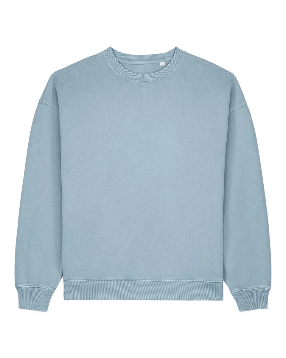 Radder 2.0 Vintage – Garment-dyed crewneck sweatshirt met an on-trend silhouet – G. Dyed Blue Stone