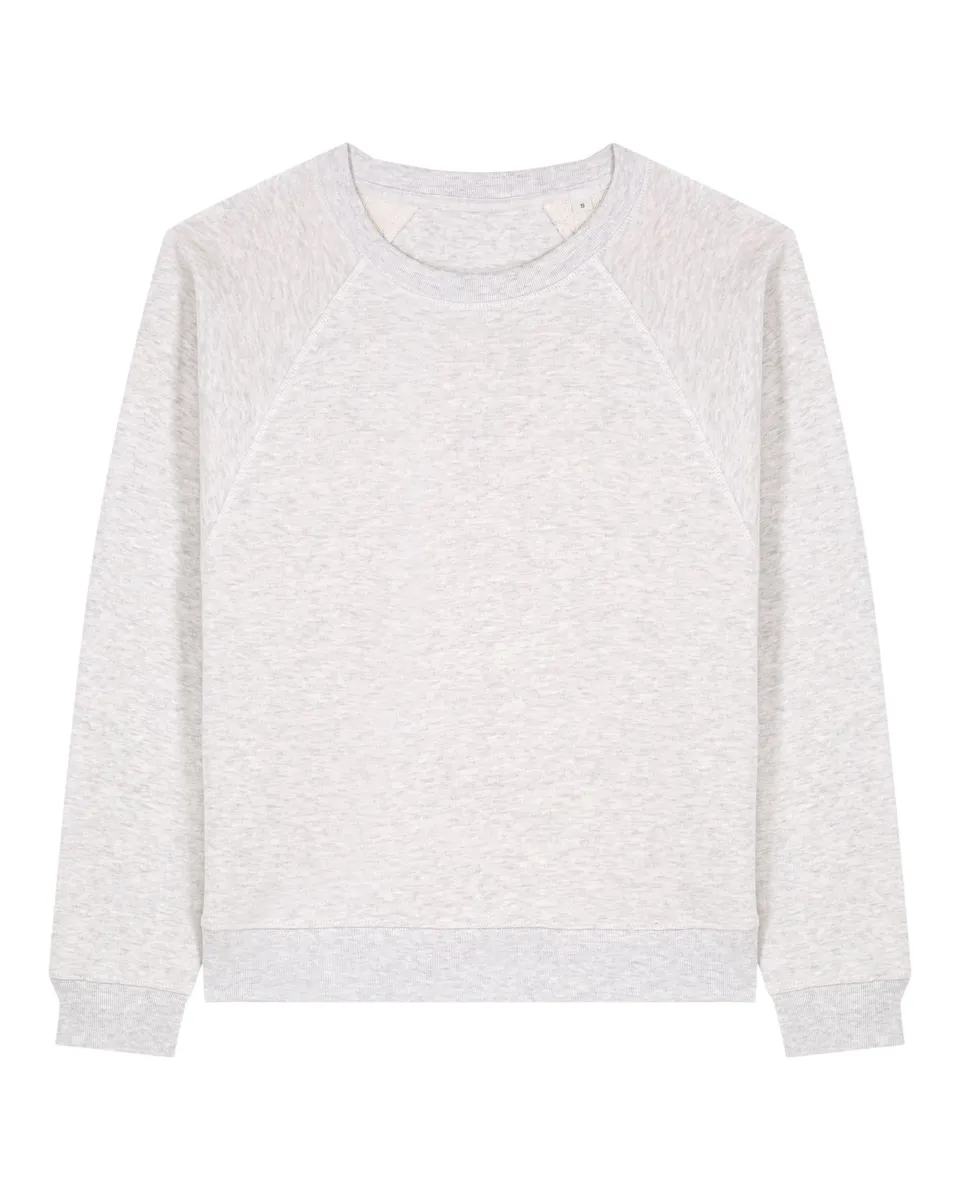 Stella Clara – French terry crewneck sweatshirt met een raglan sleeve – Cool Heather Grey