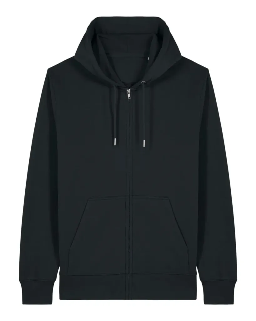 Connector 2.0 – French terry rits hoodie in een zacht material blend – Black