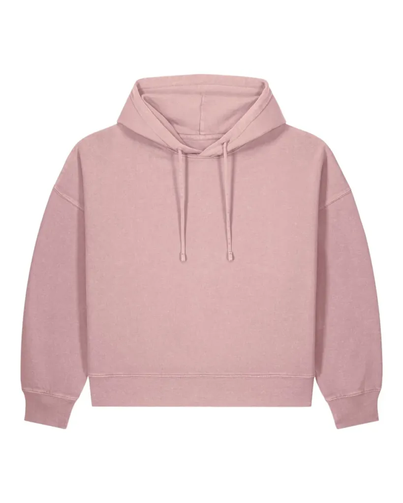 Stella Nora Vintage – Garment-dyed hoodie met een modern, shaped cut – G.Dyed Blush