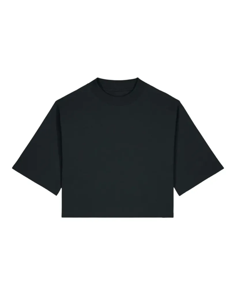 Stella Raya – Cropped T-shirt in een gerecycled katoen blend – Black