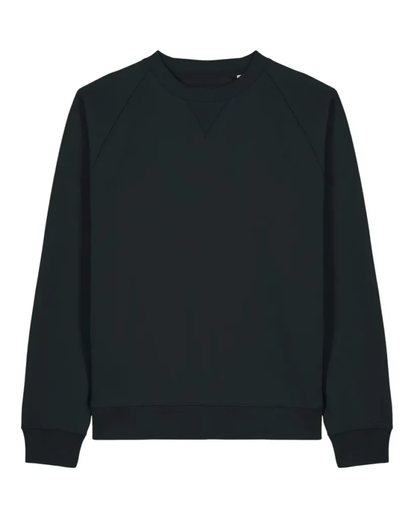 Knoxer – Het unisex relaxed crewneck sweatshirt met raglanmouwen – Black
