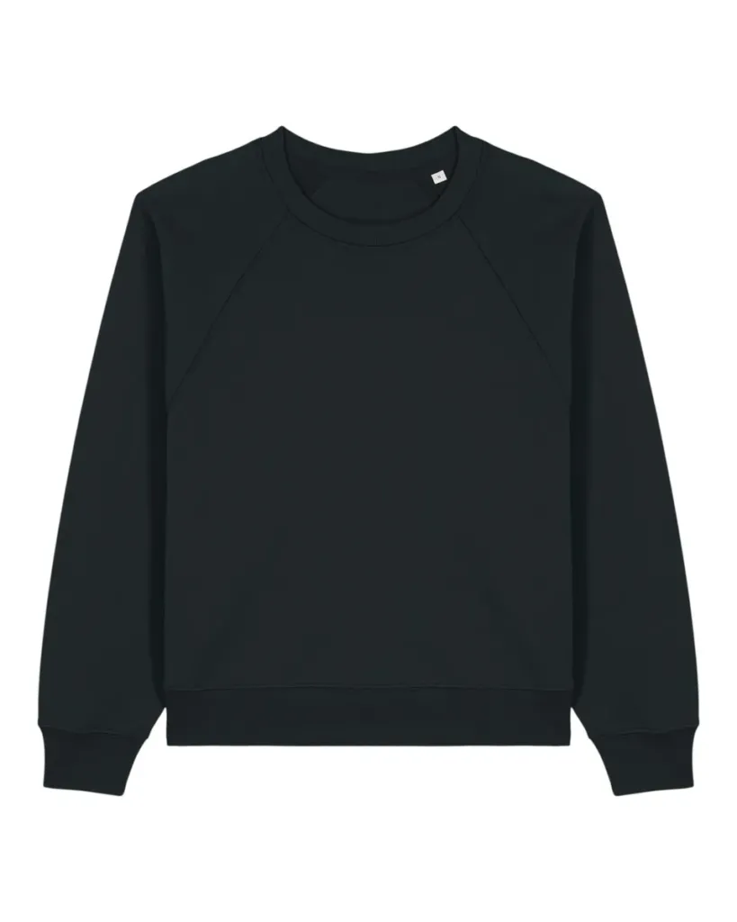 Stella Clara – French terry crewneck sweatshirt met een raglan sleeve – Black