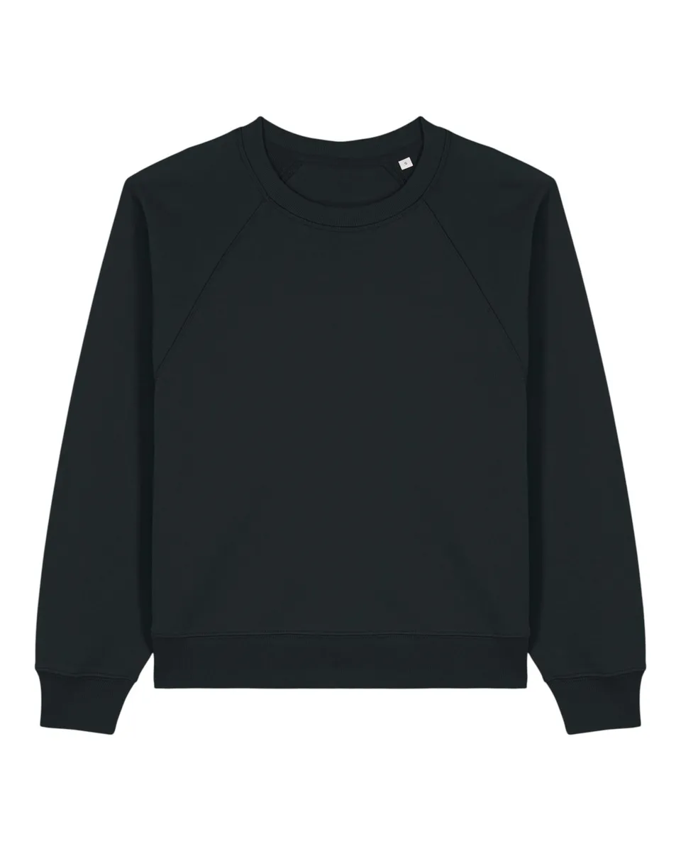 Stella Clara – French terry crewneck sweatshirt met een raglan sleeve – Black