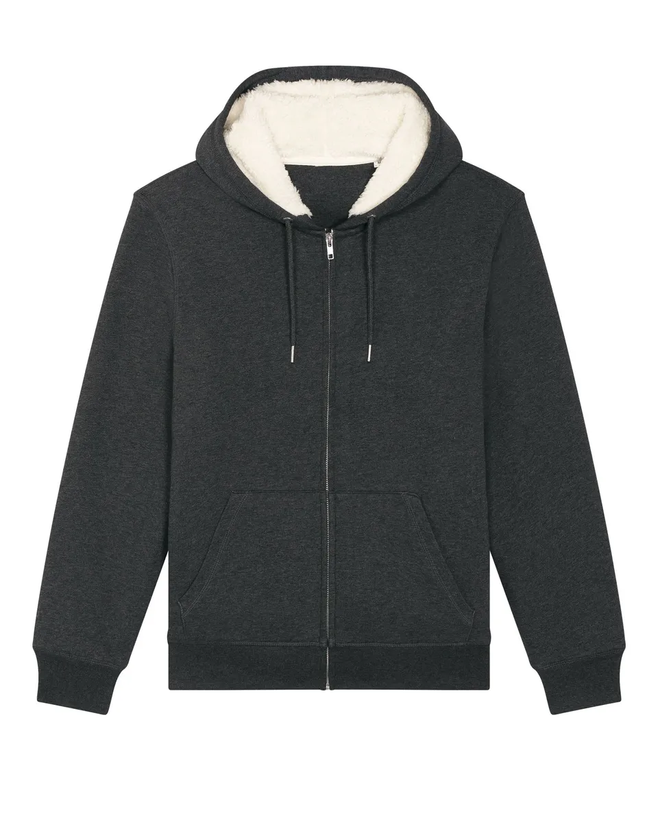 Hygger Sherpa – Sherpa-lined rits hoodie met cosy comfort – Dark Heather Grey