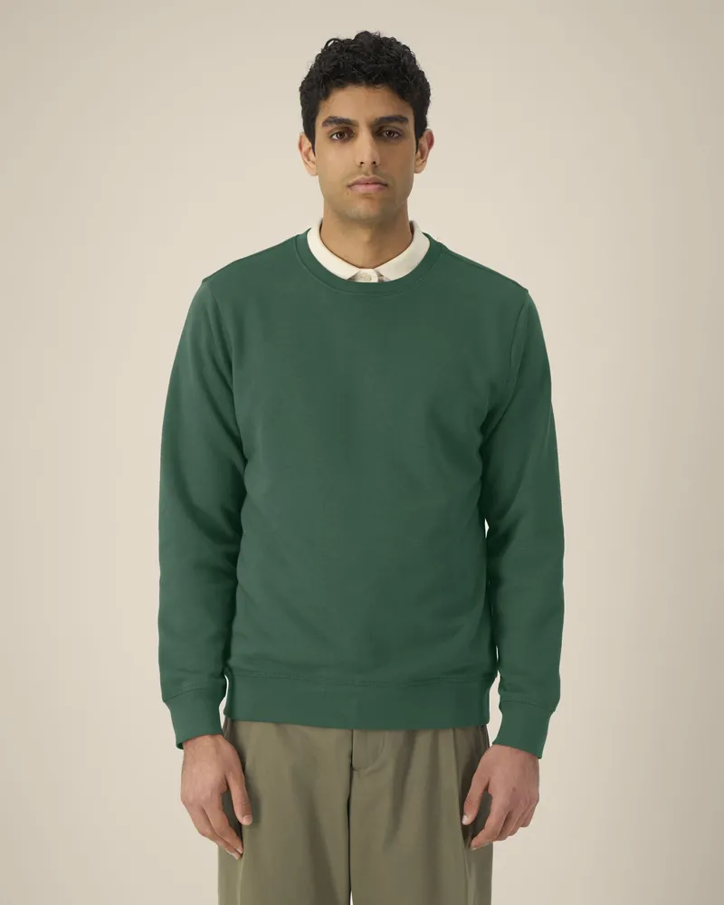Roller – Lichtgewicht crewneck sweatshirt voor year-round laagjes – Bottle Green