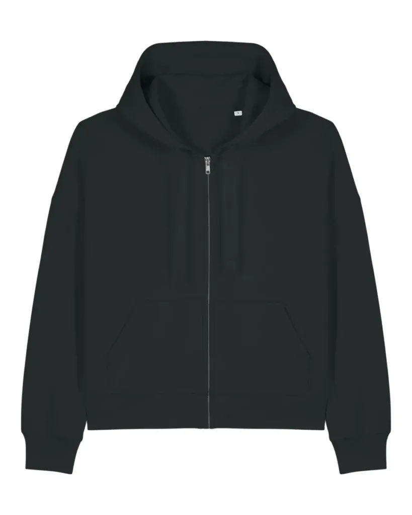 Stella Ida – Rits hoodie voor laagjes met een vrouwelijk vorm – Black