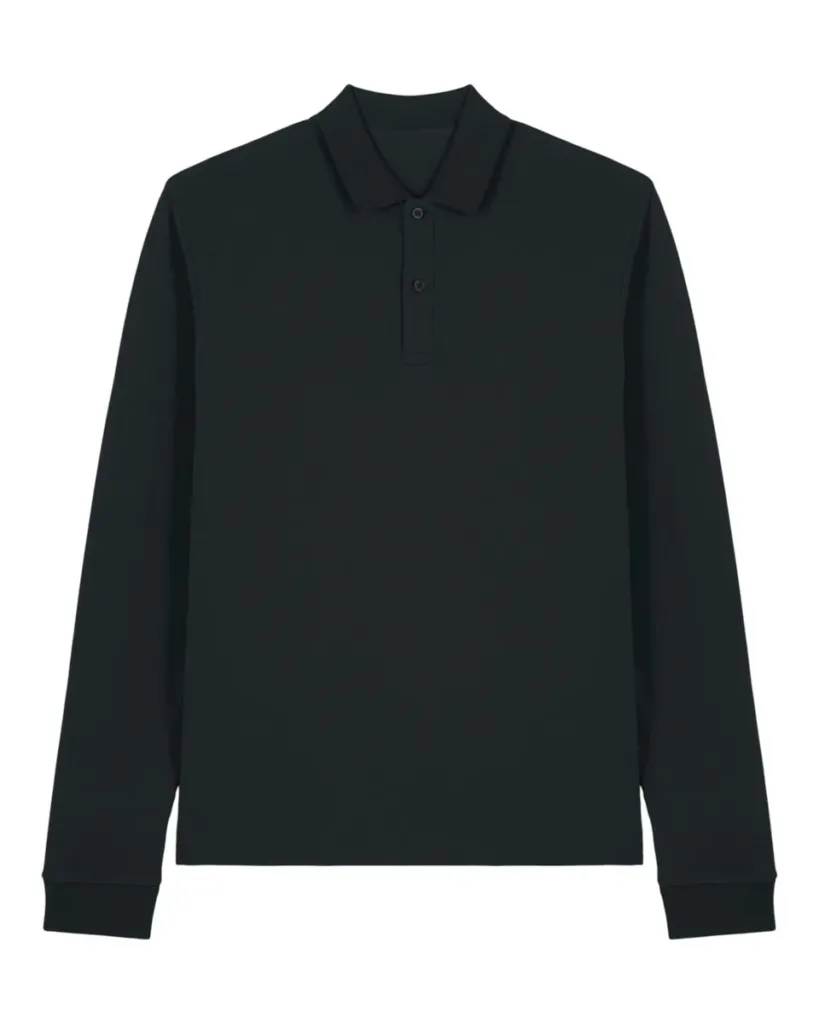 Prepster 2.0 Long Sleeve – Unisex long-sleeve polo met een preppy look – Black