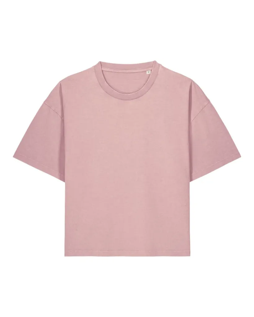 Stella Nova Vintage – Garment-dyed boxy T-shirt met vrouwelijk proportions – G.Dyed Blush